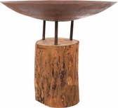RedFire – Logger – Handmade- Bruin - Staal – Vuurschaal - Vuurkorf - Vuurschaal 60 cm - Geroeste schaal – Terrasverwarming - Sfeerhaard