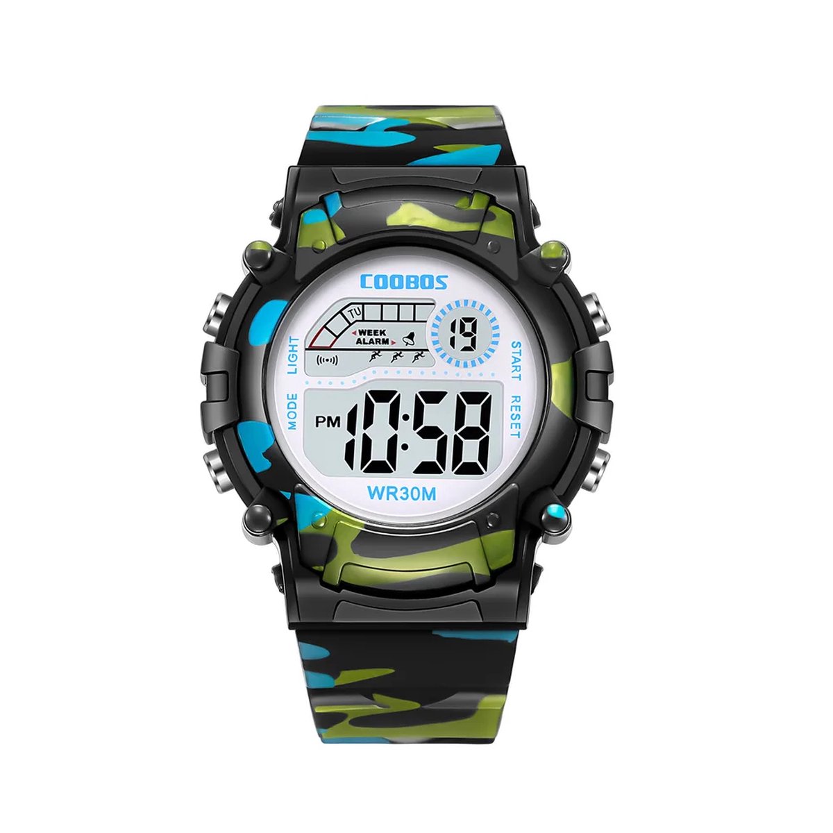 Digitaal Kinderhorloge - Army Zwart | PVC Kunststof | 38 mm | Fashion Favorite