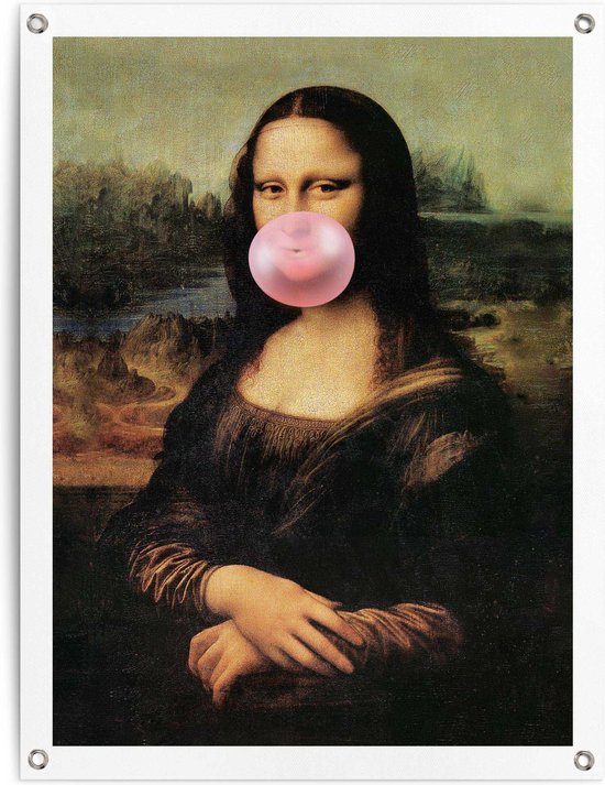 Tuinposter Mona Lisa - bubblegum 80x60 cm