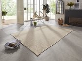 Flycarpets Elle Decoration - Laagpolig - Binnen & Buitenkleed - Handgeweven Look - Caen - Creme - 80x150 cm