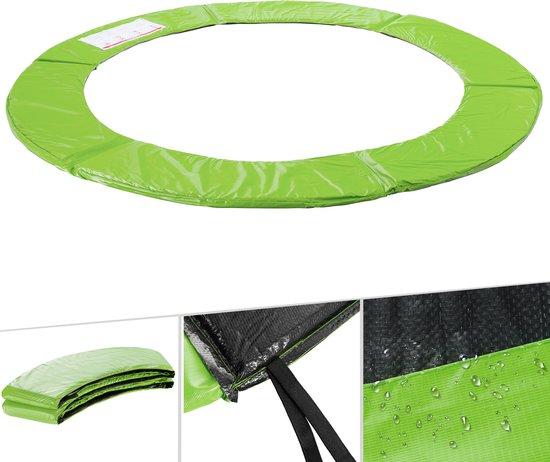 AREBOS Randafdekking voor trampoline, veerbescherming, 366 cm, van PVC en PE, scheurvast, 100% uv-bestendig, lichtgroen
