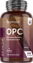 WeightWorld OPC Grape Seed Extract - 240 gélules végétaliennes de pépins de raisin pendant 8 mois - 500 mg - À base de raisins français