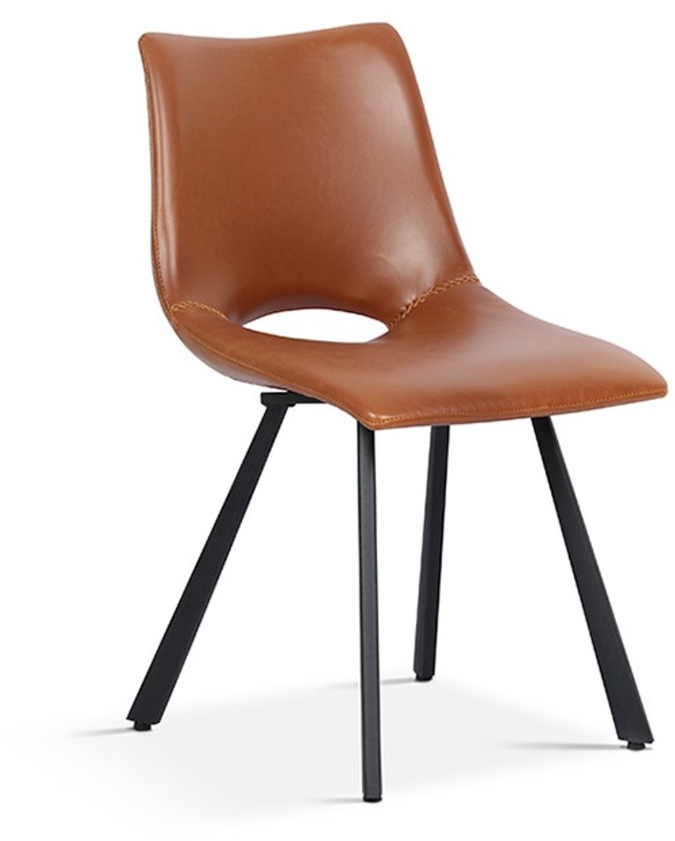 Interiax Eetkamerstoel Lea Fluweel Cognac