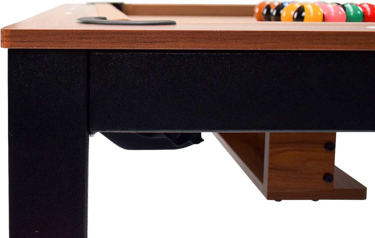 NORTH Essence Pooltafel/Eettafel Zwart/Walnut 7FT