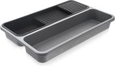 "Messenblok voor Lade Grijs GREY 40x26,5x5 cm - Lade Messen Houder - Organizer voor Keukenmessen - Organiser"