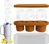 Siliconen Ice Mold met Deksel voor Stanley Cups - Herbruikbare ijsblokjesvormen - 3 Lege Hart Cilinder Ijsblokjesmaker - Ijsbakken voor Vriezer - IJs Drinken Koelen Ice mold