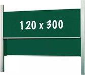 Krijtbord Deluxe Elvira - In hoogte verstelbaar - Dubbelzijdig bord - Schoolbord - Eenvoudige montage - Emaille staal - Groen - 120x300cm