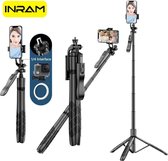 INRAM-L16 Draadloze Selfie Stick Statief - Inclusief Afstandsbediening - Flexibel en Draagbaar