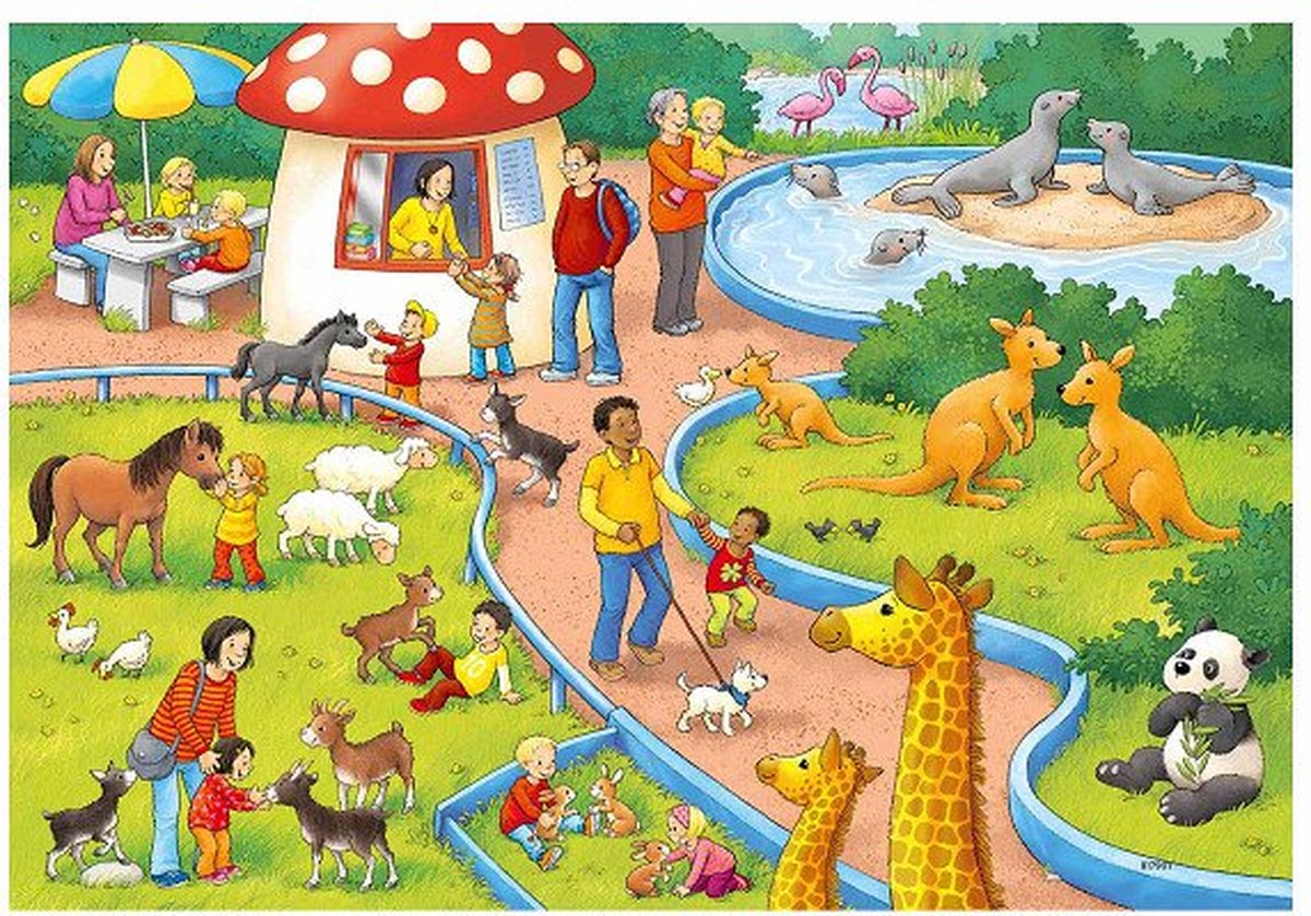 Ravensburger puzzel Een dag in de dierentuin - 2x24 stukjes - kinderpuzzel — afbeelding 3