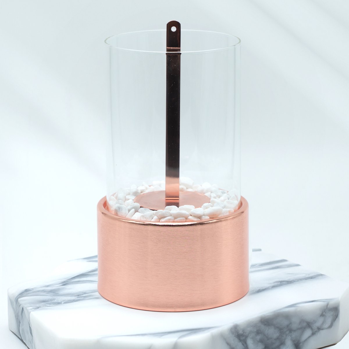 Muntel® Bio Ethanol Sfeerhaard | Tafelhaard | Binnen & Buiten | Rond | Rose | Goud | ⌀ 15 CM