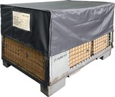 Roosterbox hoes 125x85x50cm grijze beschermkap afdekzeil stofbescherming palletmeubel