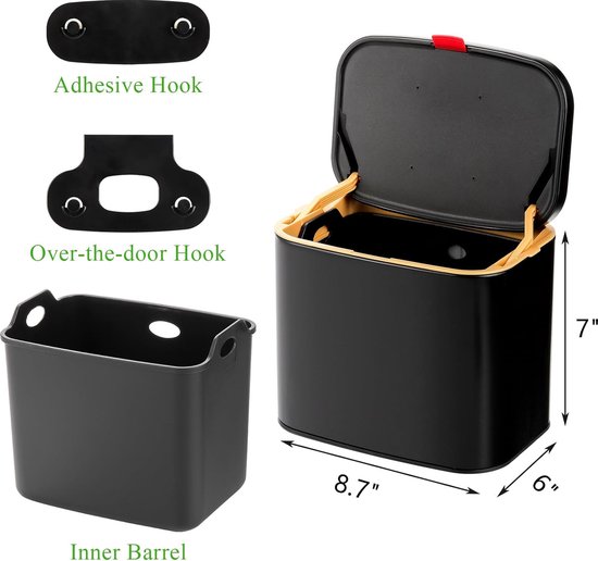 Widybord 1 4L Kleine Keuken Compost Bin Rvs Mini Vuilnisbak