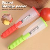 Multifunctional fruit and vegetable Peeler + Container (2PCS Green & Red)