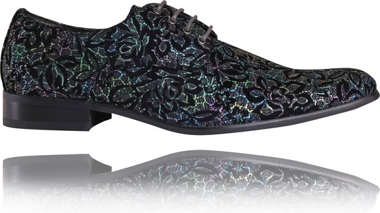 Black Fusion - Maat 45 - Lureaux - Kleurrijke Schoenen Voor Heren - Veterschoenen Met Print