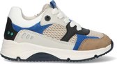 BunniesJR 224461-208 Jongens Lage Sneakers - Wit/Grijs/Blauw - Nubuck - Veters