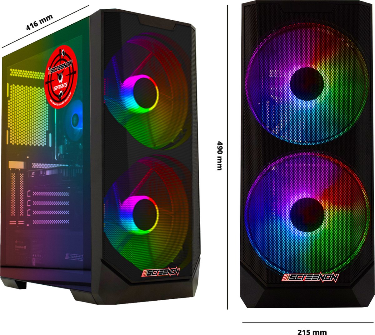 ScreenON - Game Computer / Gaming PC - Ryzen 7 8700G - 1000GB M.2 SSD - 16GB RAM - AMD Radeon 780M - Windows 11 — afbeelding 2