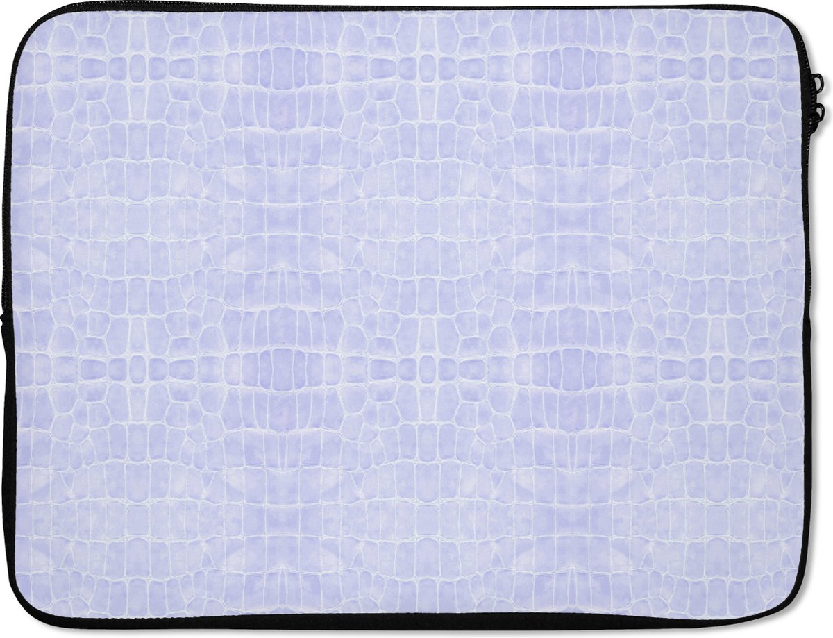 Laptophoes - Leer print - Blauw - Dieren - Laptop - 17 Inch - Laptopcase