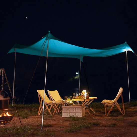 JAICOM Strandtent, 2,1 x 2,1 m, strandschelp, UPF50 uv-bescherming en waterdicht zonnezeil, met aluminium stang, zandschep, haringen, geschikt voor strandschaduw, camping, vissen, tuingebruik JAICOM Strandtent, 2,1 x 2,1 m, strandschelp, UPF50 uv-bescherming en waterdicht zonnezeil, met aluminium stang, zandschep, haringen, geschikt voor strandschaduw, camping, vissen, tuingebruik