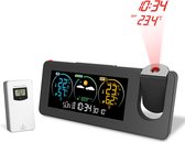 DrPhone TimeVision - Elektronische Projectie Klok – Nachtmodus – Alarm – Temperatuur Display – Barometerfunctie - Zilver
