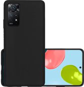 Hoes Geschikt voor Xiaomi Redmi Note 11s Hoesje Cover Siliconen Back Case Hoes - Zwart