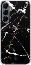 Casimoda® hoesje - Geschikt voor Samsung Galaxy A55 - Marmer Zwart - Shockproof case - Extra sterk - TPU/polycarbonaat - Zwart, Transparant
