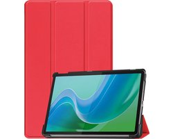 Hoesje Geschikt voor Lenovo Tab M11 (11 inch) - Dun & Stevig - Trifold Bookcase - Hard Cover - Hardcover Book Case - Tablet Hoes - Rood