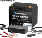 12V 50AH 640WH LifePo4 Accu met BMS inclusief lader