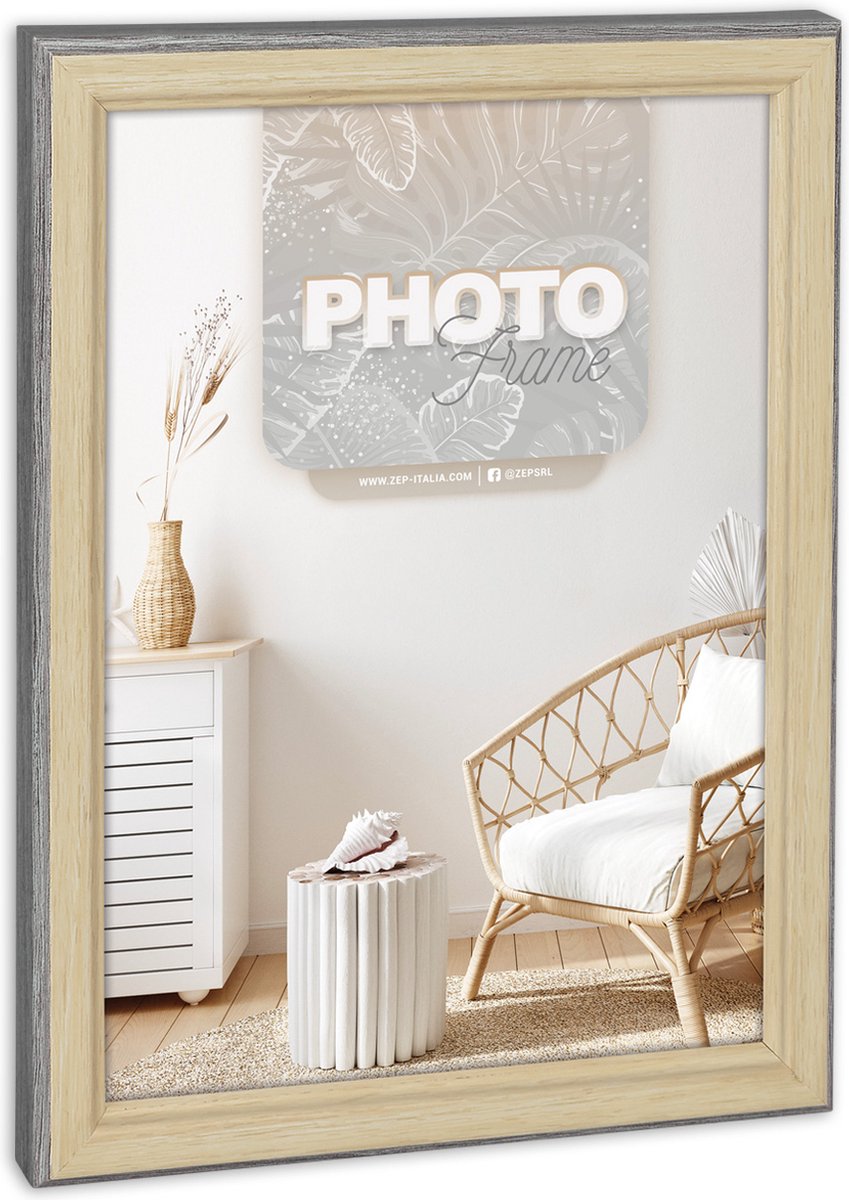ZEP - Kunststof Fotolijst Bensen Zwart / Bruin voor foto 15x20 - WD683B