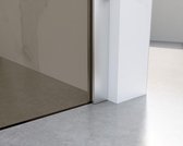 FortiFura Galeria inloopdouche - 180x200cm - rookglas - wandarm - geborsteld RVS