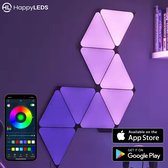HappyLEDS® Triangle LED Lights App - Wandlamp Binnen – RGB LED Verlichting - Gaming Accesoires – Triangle LED Panelen - 6 Stuks