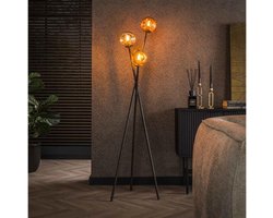 Vloerlamp 3L Molecule Mix Glass met Artic Zwart Ontwerp - Vloerlamp - 45x45x169 cm - Molecule Style - Sfeervol Licht - Modern Design - Woonkamer Decor - Zwart Glas - 169 cm Hoog