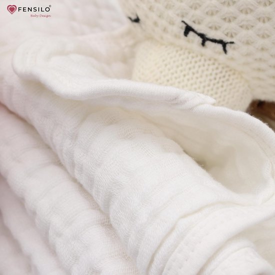 Fensilo -Hydrofiele Luiers - Hydrofiele Doeken - 100% Katoenen mousseline - 35 x 50 cm - 10 pack - Wit -Musseline doeken voor baby's, spuugdoeken voor baby's, 6 lagen, absorberende luiers, stoffen luiers