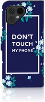 Hoesje Geschikt voor Fairphone 5 Telefoontasje Flowers Blue DTMP