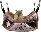Kleine huisdier hamster hangmat, 2 lagen hamster hangmat opknoping bed, kleine dieren hamster hangmat opknoping schommel warm huisdier bed nest voor huisdier spelen slapen