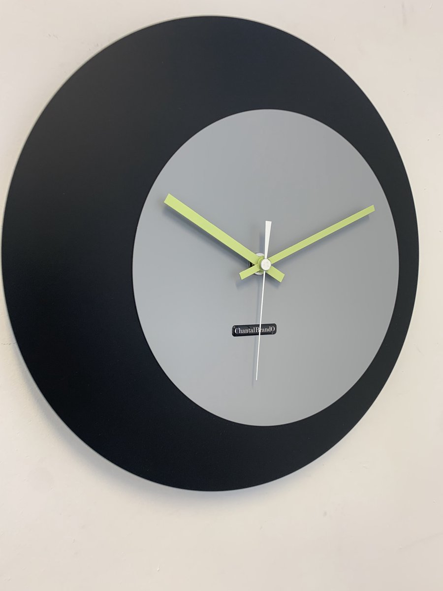 ChantalBrandO wandklok ECLIPS Zwart & Grijs Modern Design