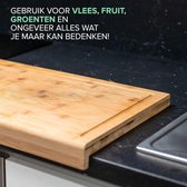 Snijplank, Natuurlijk Teakhout - Uniek Exemplaat, Keuken of Barbecue, Snijden of Serveren van Vlees Kaas Brood 45L x 30B x 2Dikte centimeter