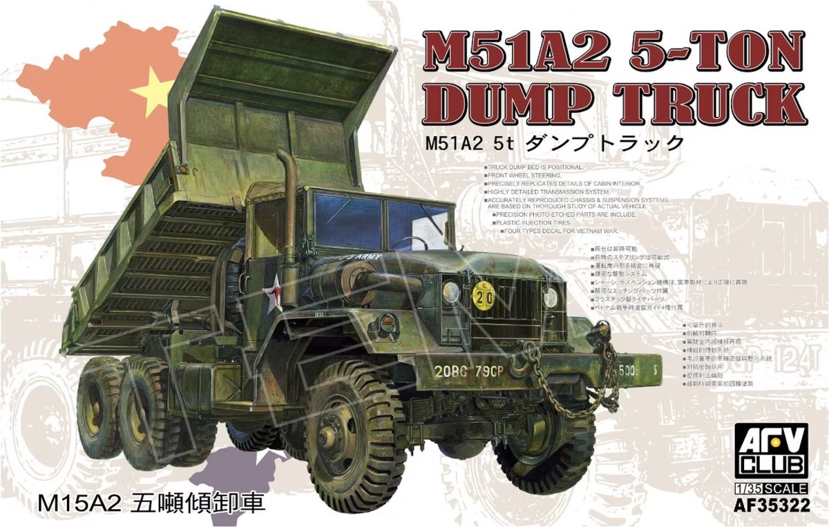 AFV Club Modelbouwpakket Militaire voertuigen - 35322 M54 M51A2 5-ton Dump Truck Plastic - 1:35 - Modelbouw