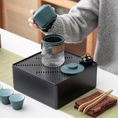 Japanse groene theeservies, Chinese reistheesets met glazen theepot, vintage porseleinen theeservies voor geschenken voor mannen