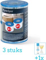 Intex Filter Cartridge S1 voor Opblaas Spa Jacuzzi - 2 stuks - 3 stuks - Voordeelverpakking - Inclusief WAYS Testrips (1 stuks)