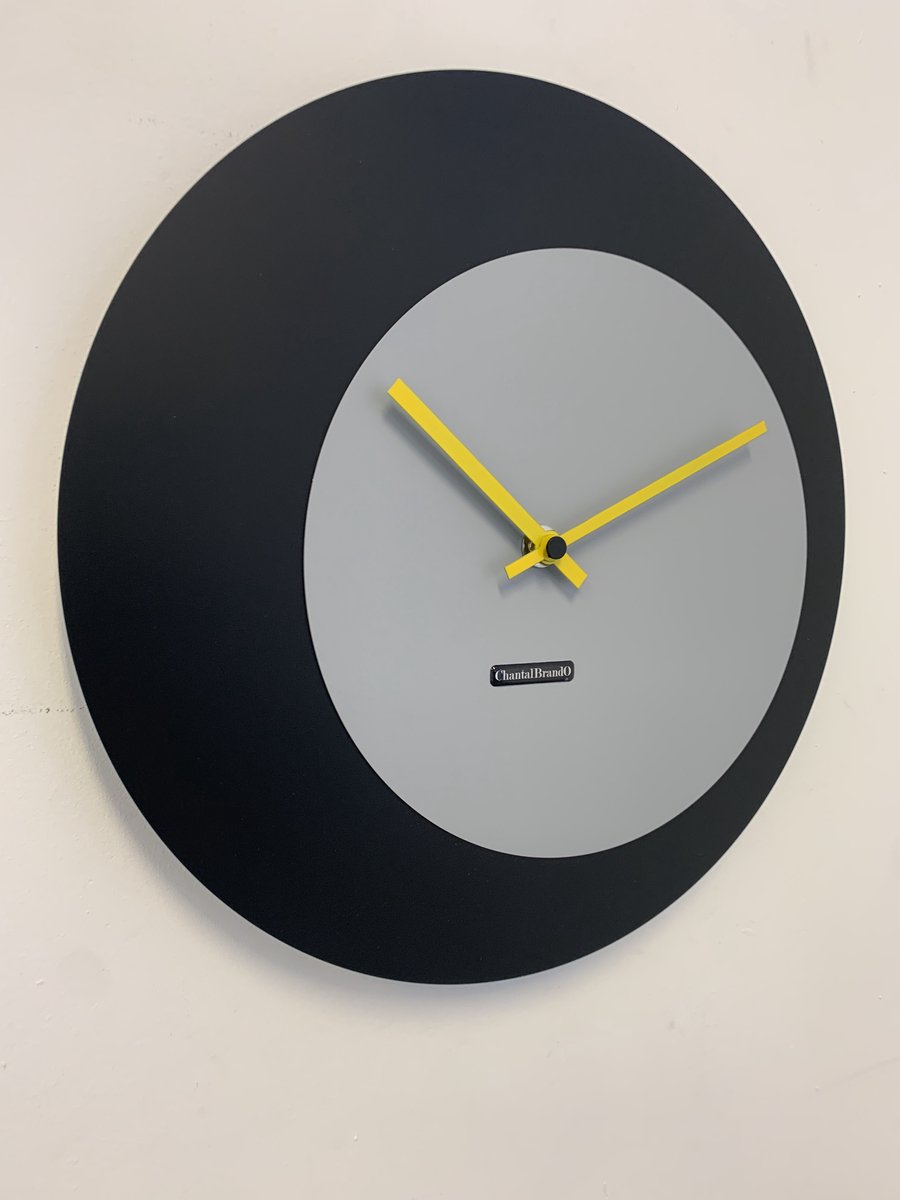 ChantalBrandO wandklok ECLIPS Zwart & Grijs Modern Design
