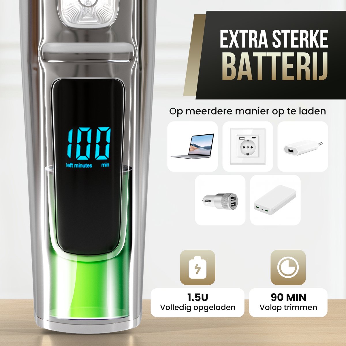 Strex Baardtrimmer - 14 in 1 Set - Draadloos & Waterbestendig - Multigroomer / Bodygroomer / Trimmer thumbnail 3