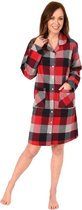 Normann dames nachthemd Flanel L/M - Creative Square - 50 - Rood