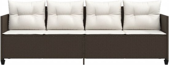 vidaXL Chaise longue avec coussins en résine tressée marron - Chaise longue - Chaises longues - Chaise de jardin - Mobilier de jardin