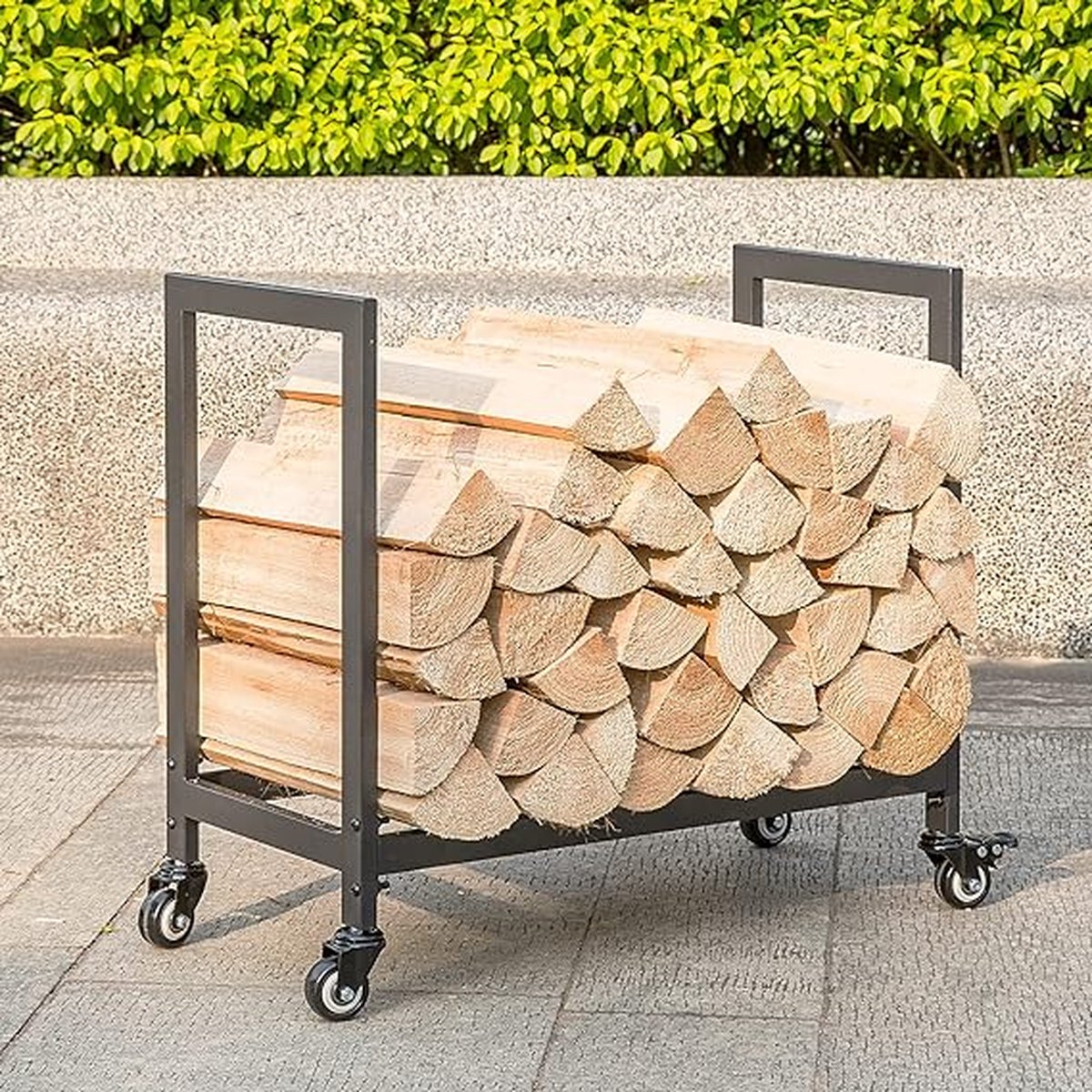 Brandhoutrek Firewood Rack Metal Firewood Rack for Indoor and Outdoor ‎100 x 80 x 150 cm;