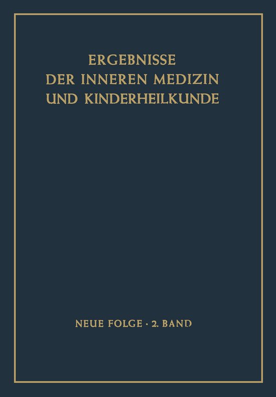 Ergebnisse Der Inneren Medizin Und Kinderheilkunde - cover