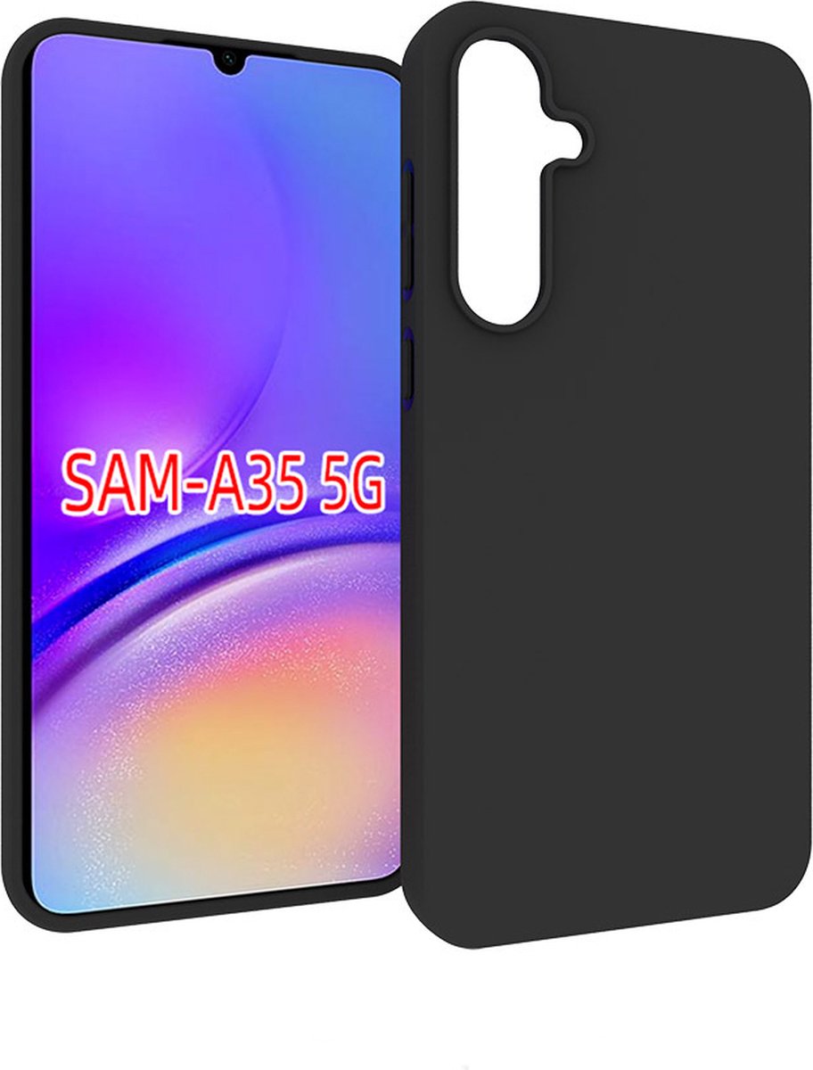 MobyDefend Hoesje - Geschikt voor Samsung Galaxy A35 - TPU Backcover - Mat Zwart