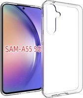 Coque pour Samsung Galaxy A55 - MobyDefend Transparent TPU Gel Case - Entièrement Transparente - Coque de Protection pour Samsung Galaxy A55