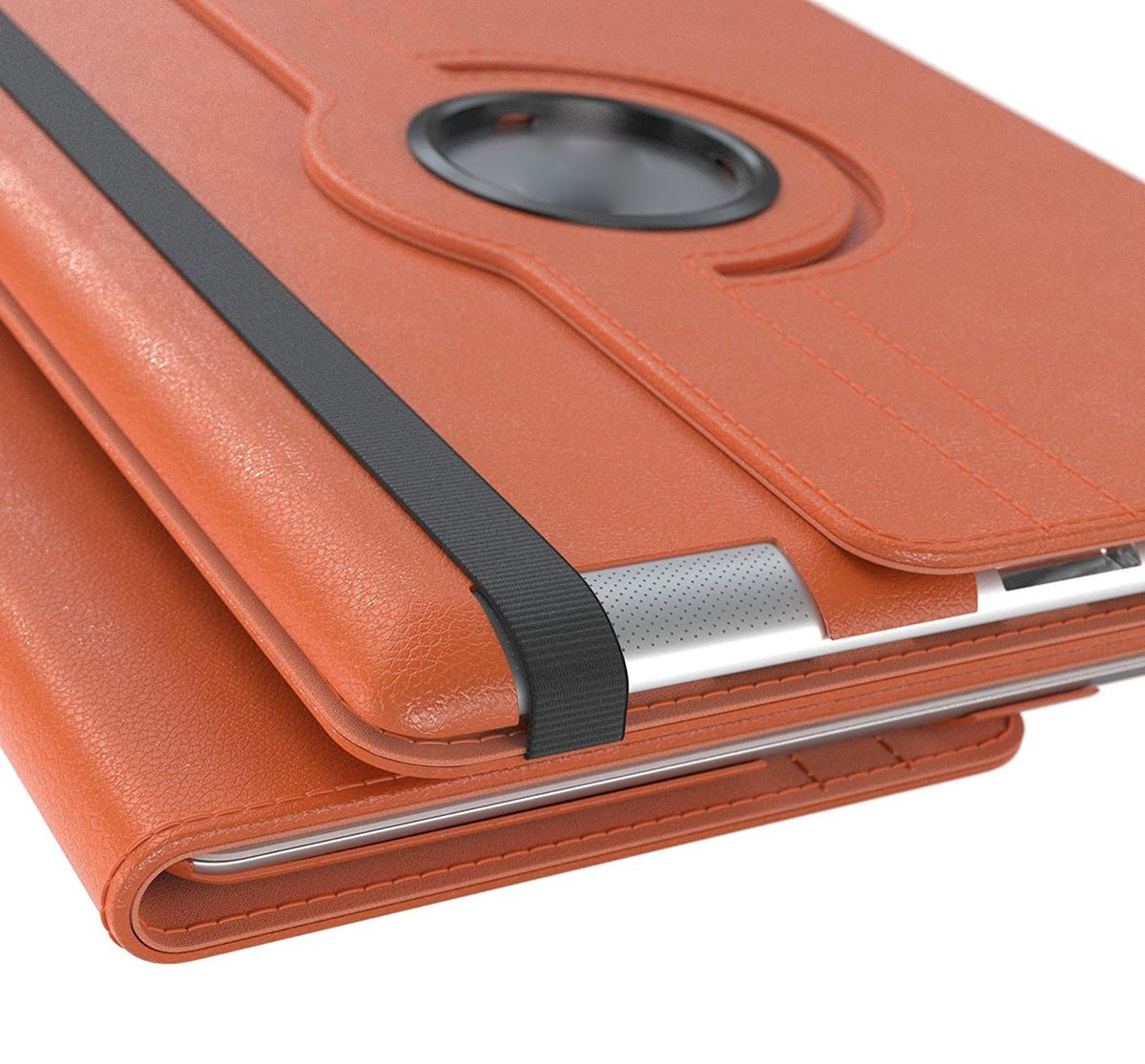 Draaibare Bookcase - Geschikt voor oude iPad Hoes 2e, 3e, 4e Generatie - 9.7 inch (2011,2012) Oranje