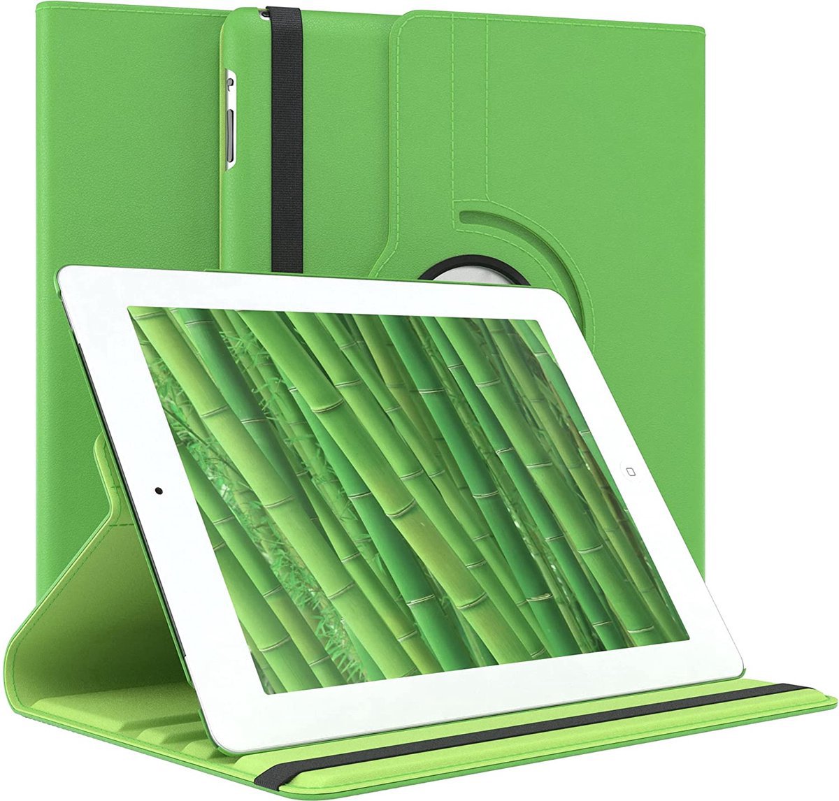 Draaibare Bookcase - Geschikt voor oude iPad Hoes 2e, 3e, 4e Generatie - 9.7 inch (2011,2012) Groen