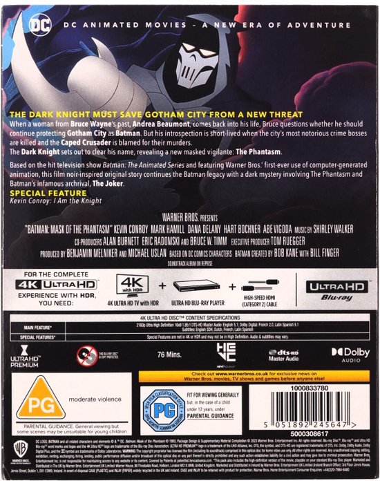 Batman Mask of the Phantasm [BluRay 4K], Stacy Keach Dvd's